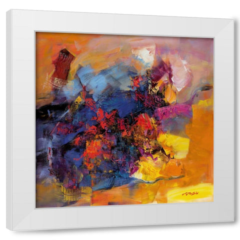 Coloring III White Modern Wood Framed Art Print by Madjid