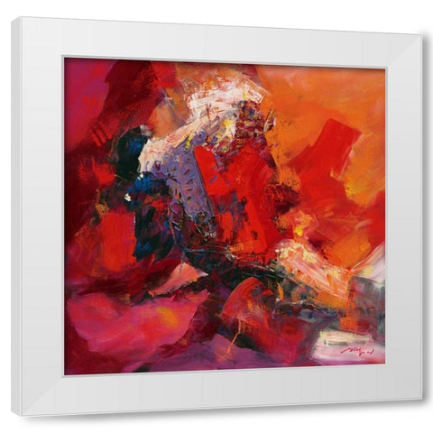 Coloring IV White Modern Wood Framed Art Print by Madjid