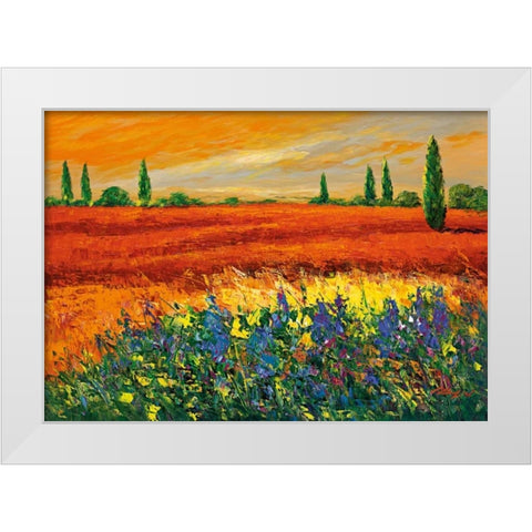 Toskana III White Modern Wood Framed Art Print by Madjid