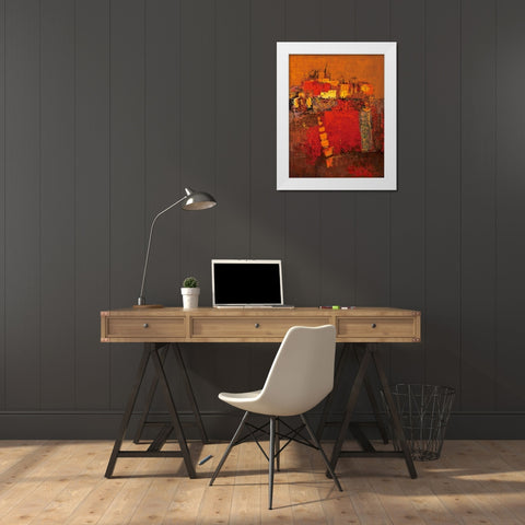 Squares White Modern Wood Framed Art Print by Madjid