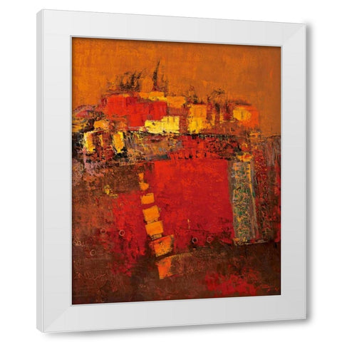 Squares White Modern Wood Framed Art Print by Madjid