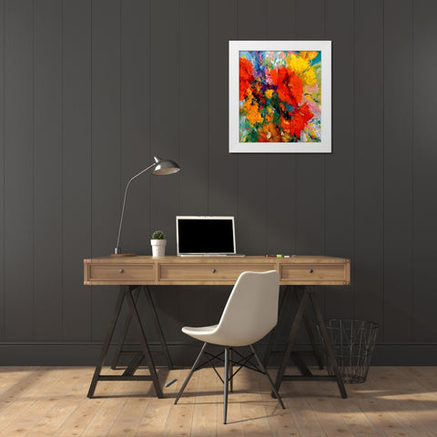 Blumenfreude II White Modern Wood Framed Art Print by Madjid