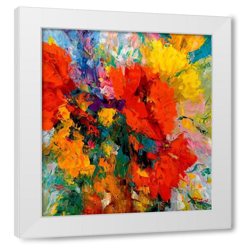 Blumenfreude II White Modern Wood Framed Art Print by Madjid