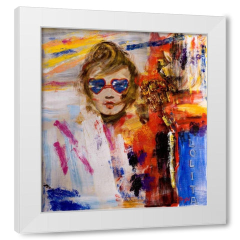 Lolita White Modern Wood Framed Art Print by Madjid