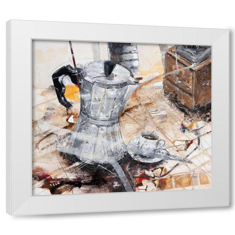 Der Glaube an die Eier White Modern Wood Framed Art Print by Mayer, Norbert