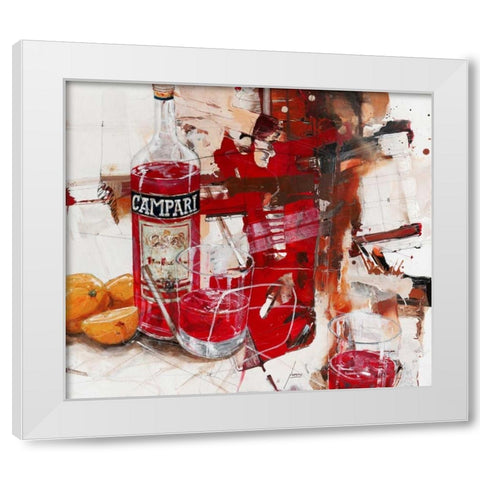 Das Rot, das aus der Flasche kam White Modern Wood Framed Art Print by Mayer, Norbert