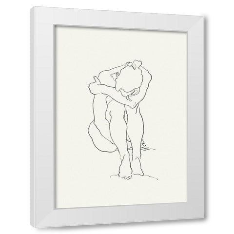 Akt 4 White Modern Wood Framed Art Print by Maier, Werner