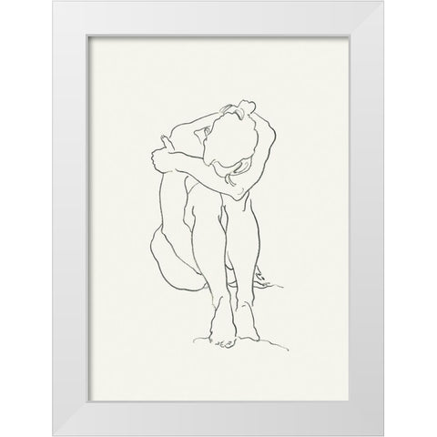Akt 4 White Modern Wood Framed Art Print by Maier, Werner