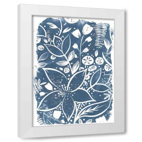Garden Batik II White Modern Wood Framed Art Print by Vess, June Erica