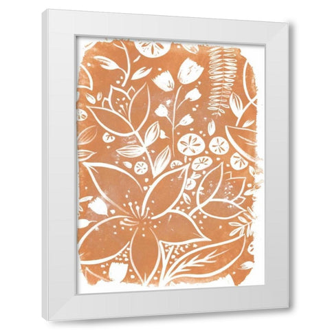 Garden Batik VI White Modern Wood Framed Art Print by Vess, June Erica