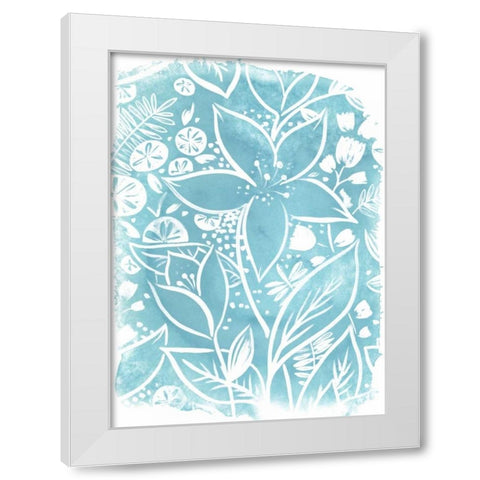 Garden Batik VII White Modern Wood Framed Art Print by Vess, June Erica