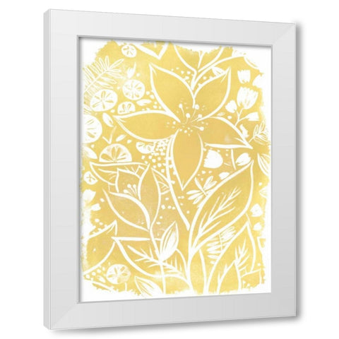 Garden Batik IX White Modern Wood Framed Art Print by Vess, June Erica