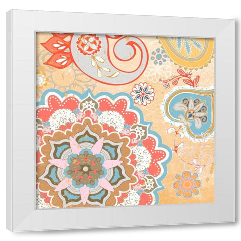 Paisley Faire V White Modern Wood Framed Art Print by Mark, Leslie