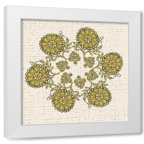 Block Print Mandala II White Modern Wood Framed Art Print by Zarris, Chariklia