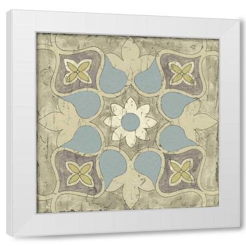 Pastel Tile Design V White Modern Wood Framed Art Print by Studio W