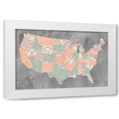 Patterned States I White Modern Wood Framed Art Print by Goldberger, Jennifer