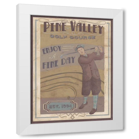 Retro Golf I White Modern Wood Framed Art Print by Vess, June Erica