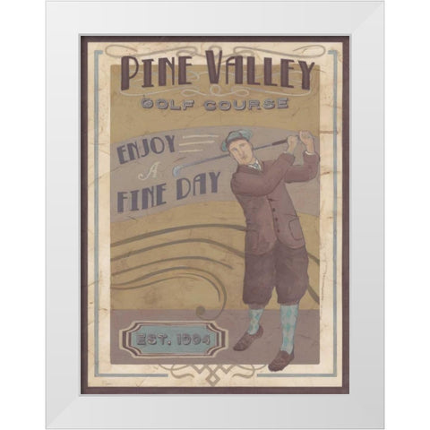 Retro Golf I White Modern Wood Framed Art Print by Vess, June Erica
