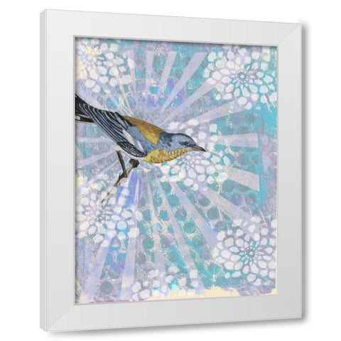 Songbird Batik I White Modern Wood Framed Art Print by McCavitt, Naomi