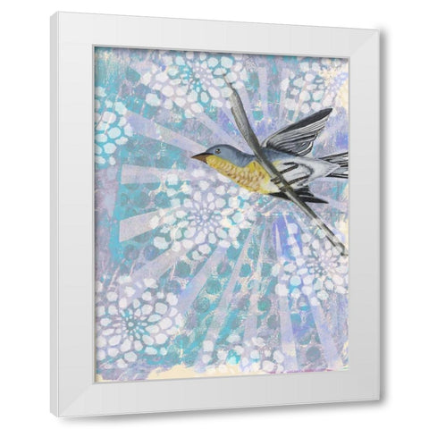 Songbird Batik II White Modern Wood Framed Art Print by McCavitt, Naomi