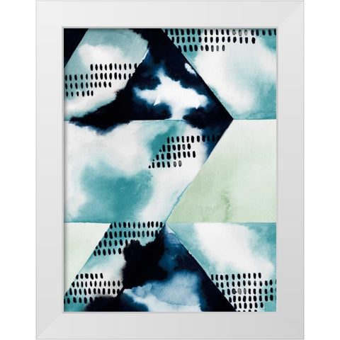 Blue Billow I White Modern Wood Framed Art Print by Popp, Grace