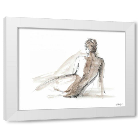 Gestural Figure Study II White Modern Wood Framed Art Print by Harper, Ethan
