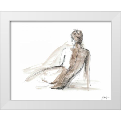 Gestural Figure Study II White Modern Wood Framed Art Print by Harper, Ethan
