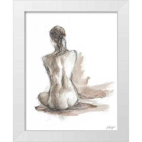 Gestural Figure Study IV White Modern Wood Framed Art Print by Harper, Ethan