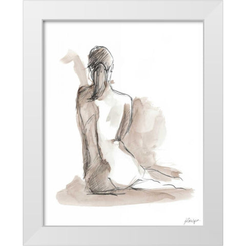 Gestural Figure Study V White Modern Wood Framed Art Print by Harper, Ethan