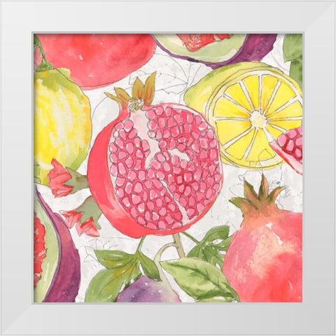 Fruit Medley II White Modern Wood Framed Art Print by Mark, Leslie