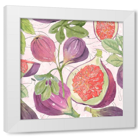Fig Medley I White Modern Wood Framed Art Print by Mark, Leslie