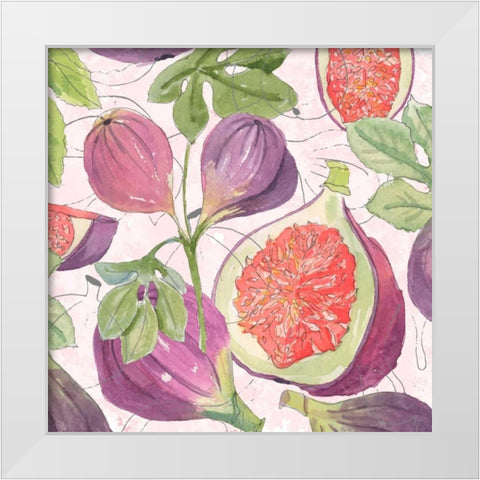 Fig Medley I White Modern Wood Framed Art Print by Mark, Leslie