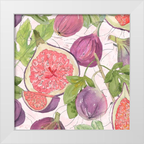 Fig Medley II White Modern Wood Framed Art Print by Mark, Leslie
