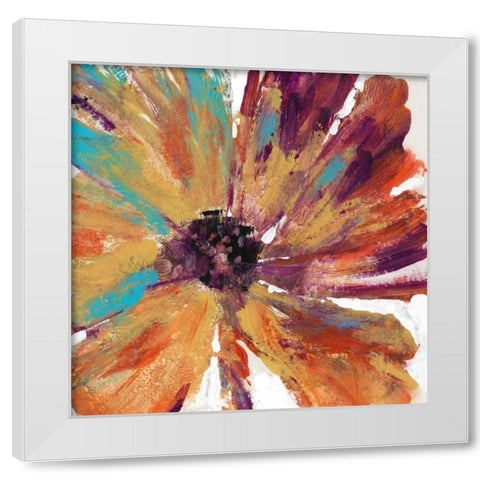 Orange Splash II White Modern Wood Framed Art Print by OToole, Tim