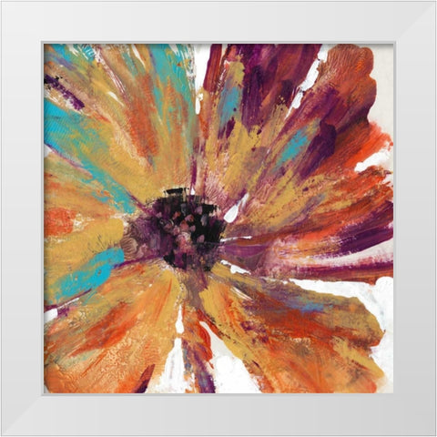 Orange Splash II White Modern Wood Framed Art Print by OToole, Tim