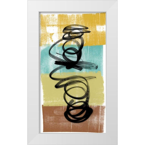 Dancing Swirl I White Modern Wood Framed Art Print by Saunders, Alonzo