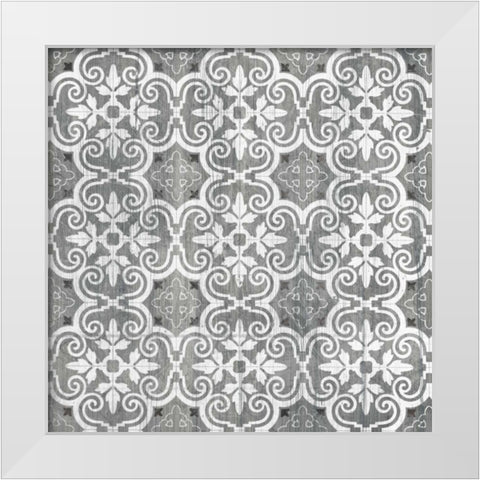 Boho Luxe Tile II White Modern Wood Framed Art Print by Vess, June Erica