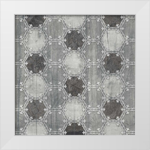 Boho Luxe Tile IV White Modern Wood Framed Art Print by Vess, June Erica
