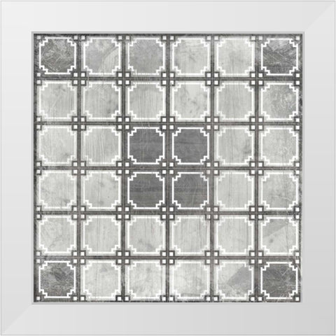 Boho Luxe Tile VI White Modern Wood Framed Art Print by Vess, June Erica