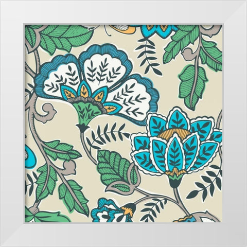 Namaste Floral I White Modern Wood Framed Art Print by Kappa, Diane