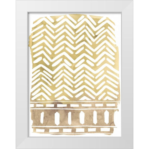 Mud Cloth Motif I White Modern Wood Framed Art Print by Vess, June Erica