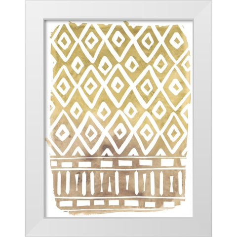 Mud Cloth Motif II White Modern Wood Framed Art Print by Vess, June Erica