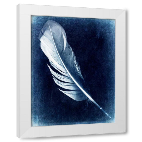 Inverted Feather I White Modern Wood Framed Art Print by Malek, Honey