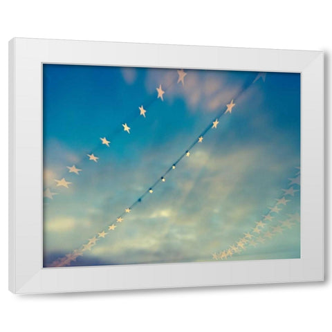 Bokeh Stars II White Modern Wood Framed Art Print by Quintero, Sonja