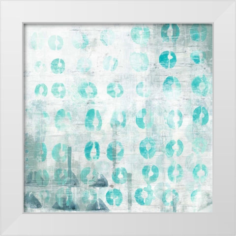 Blue Static I White Modern Wood Framed Art Print by Vess, June Erica