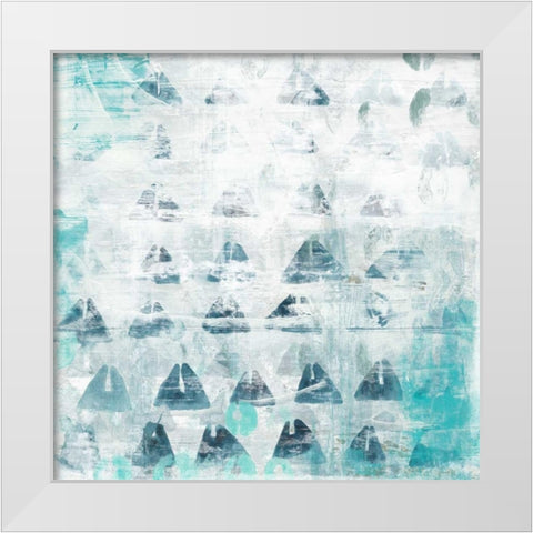Blue Static II White Modern Wood Framed Art Print by Vess, June Erica