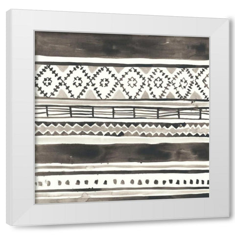 Tribal Echo IV White Modern Wood Framed Art Print by Vess, June Erica