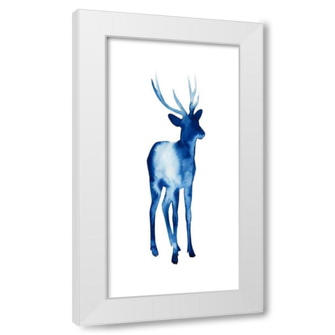 Ink Drop Rusa Deer I White Modern Wood Framed Art Print by Popp, Grace