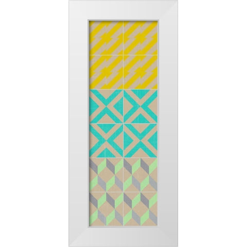 Elementary Tile Panel III White Modern Wood Framed Art Print by Zarris, Chariklia