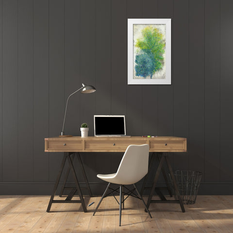 A Pair of Trees II White Modern Wood Framed Art Print by OToole, Tim